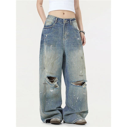 High Street Ripped Wide Leg Jeans