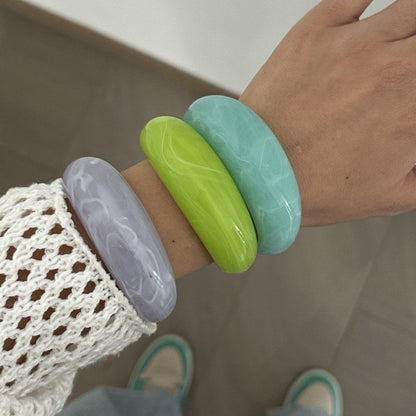 Multicolor Open Acrylic Resin Bracelets
