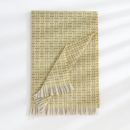Striped Plaid Print Imitated Cashmere Shawl Scarf