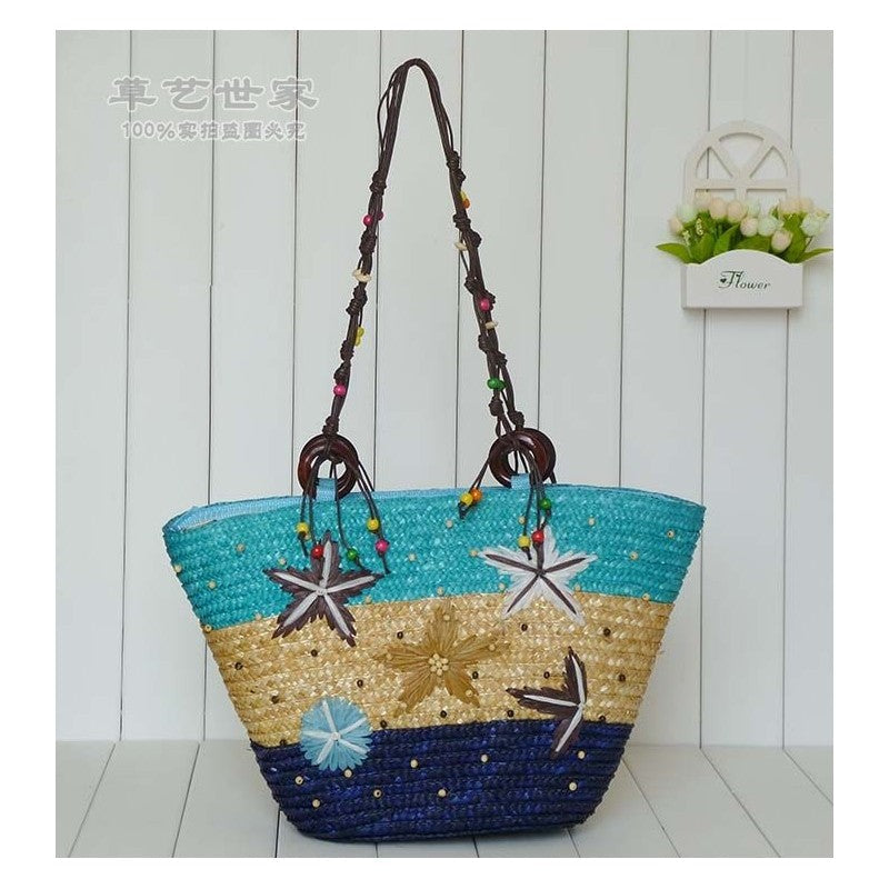 Bucket Shaped Straw Woven Bag