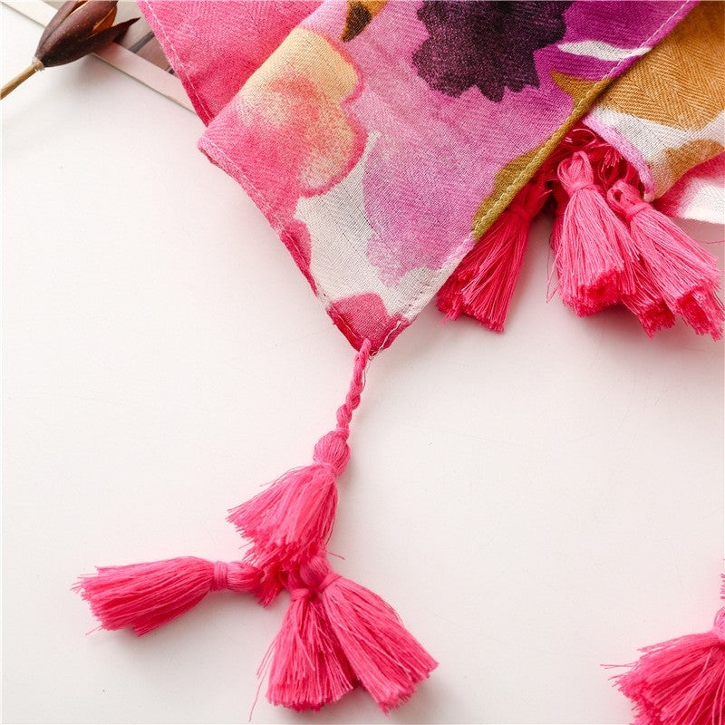 Colorful Cotton Linen Vacation Beach Scarf