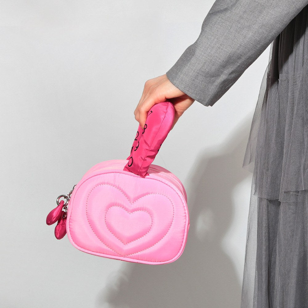 Love Color Block Letter Make Up Bag