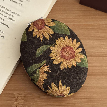 Vintage Floral Print Foldable Makeup Mirror