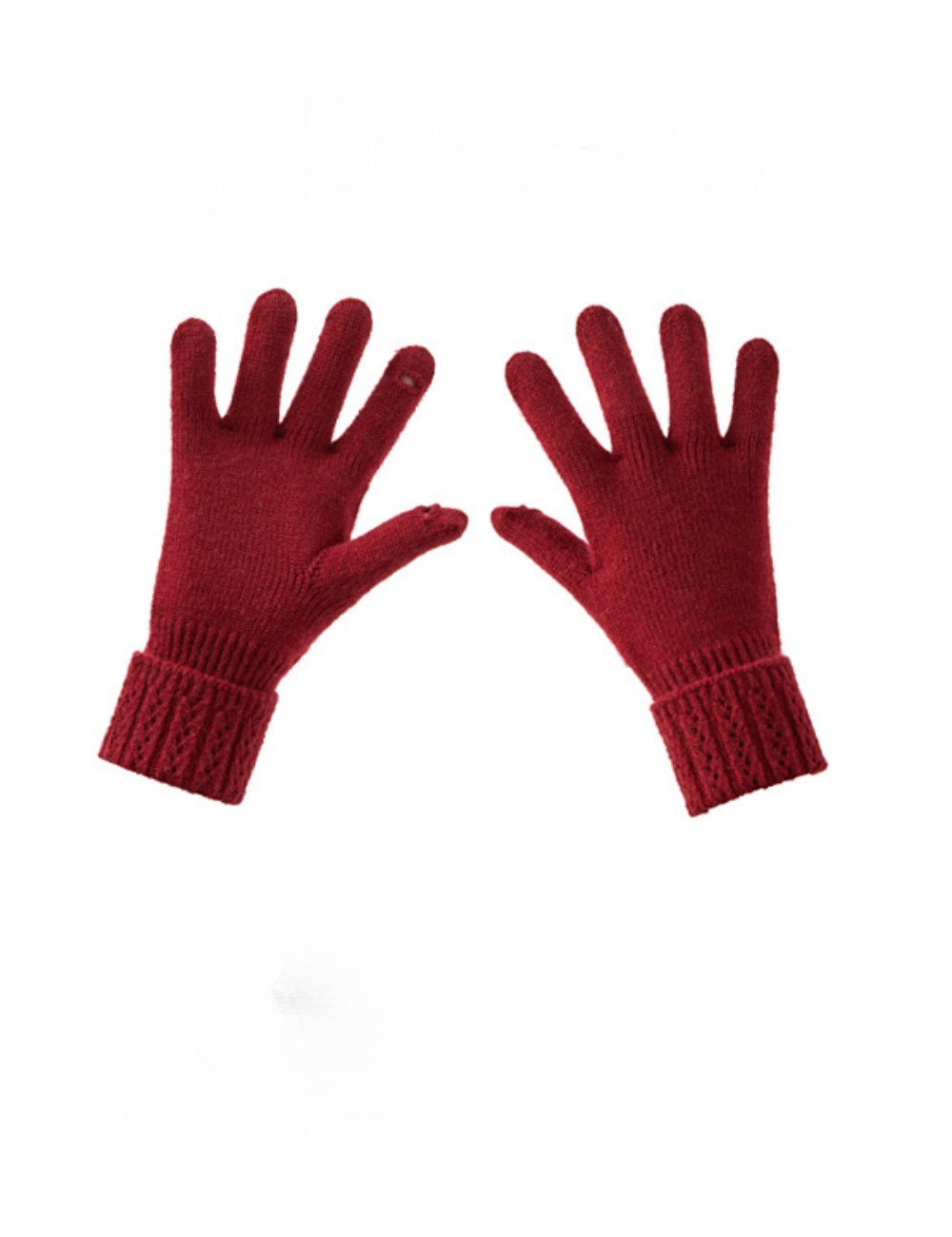 Solid Color Split Finger Simple Knit Glove