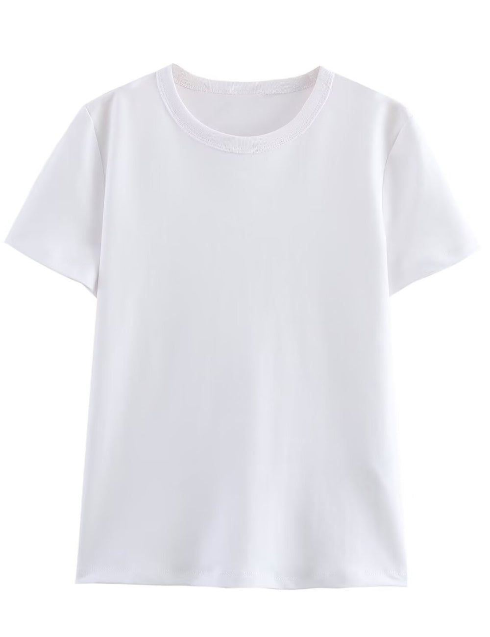 Simple Solid Color Round Neck T-Shirt