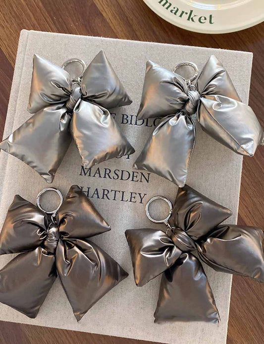 Elegant Solid Color Bow Knot Bag Charm