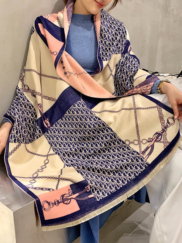 Imitation Cashmere Printed Double-Side Shawl Scarf
