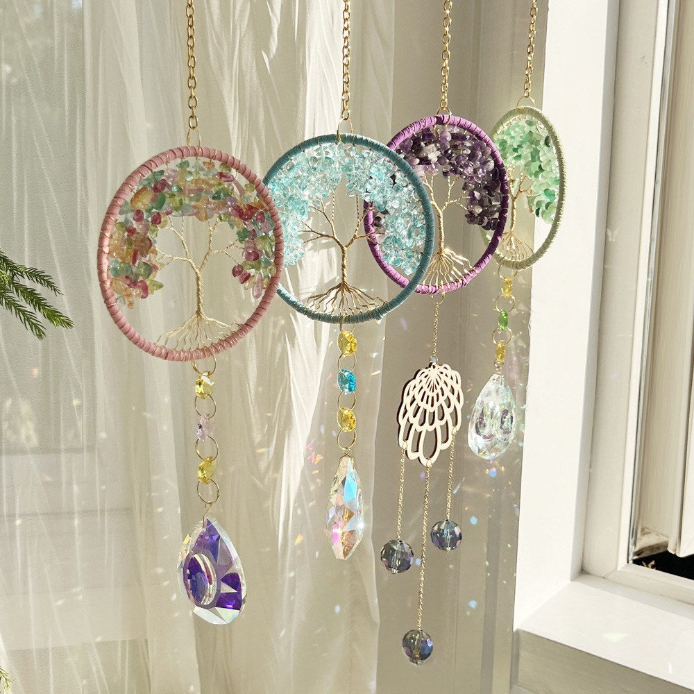Tree Colorful Stone Crystal Home Hangings