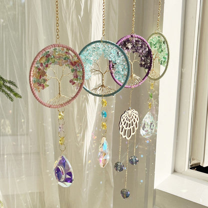 Tree Colorful Stone Crystal Home Hangings