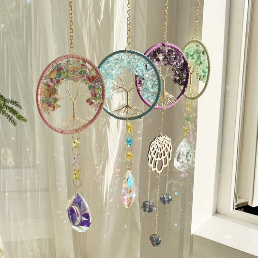 Tree Colorful Stone Crystal Home Hangings