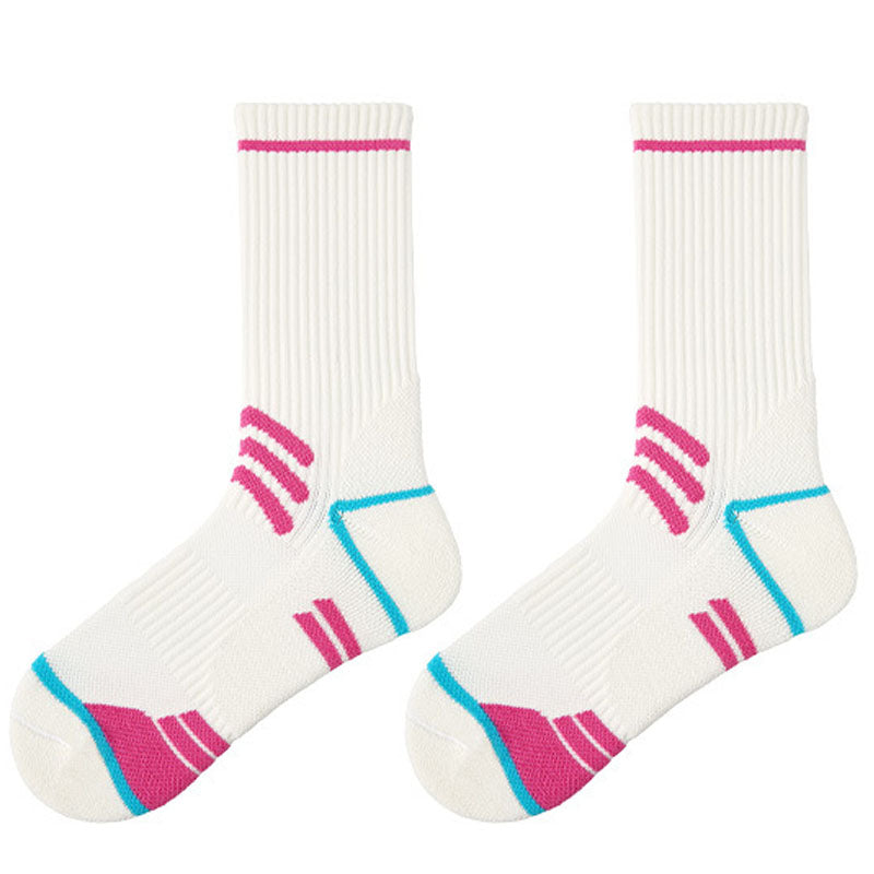 Sports Color Block Breathable Crew Socks