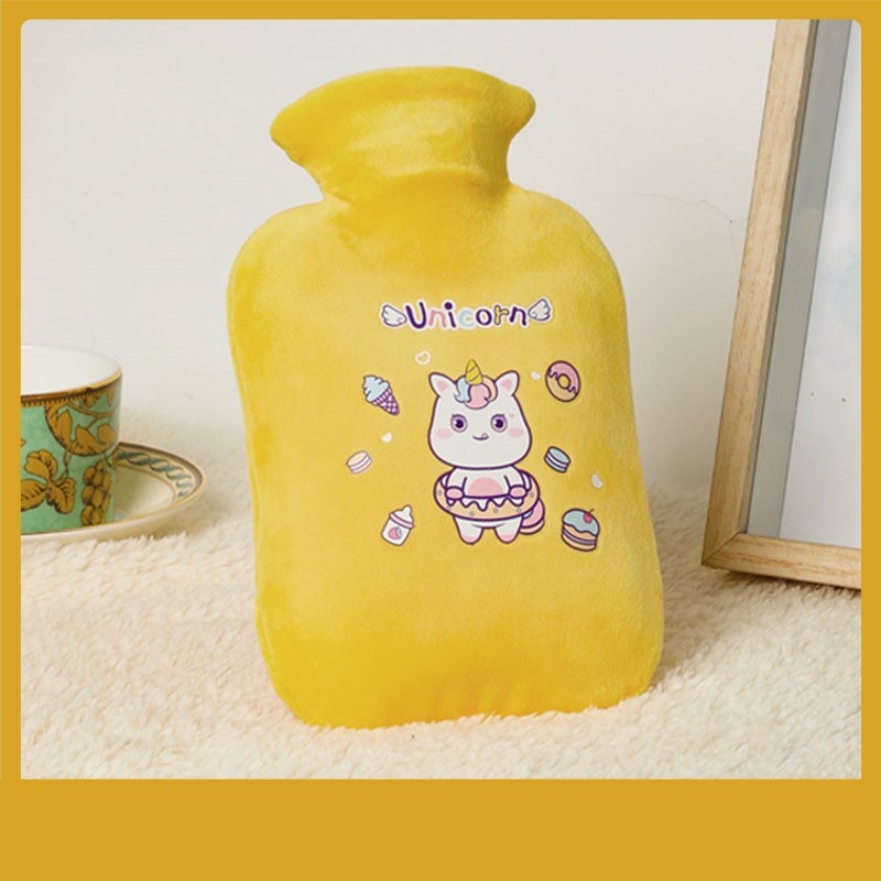 Cartoon Printed Infusing Water Fleece Cover Hot Water Bag
