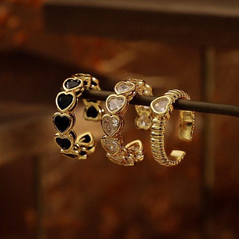 Love Zircon Simple Adjustable Rings