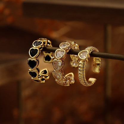 Love Zircon Simple Adjustable Rings