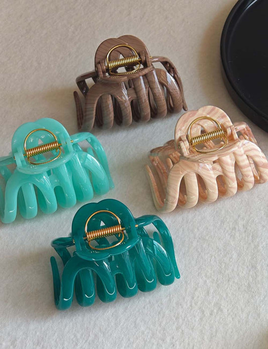 Elegant Large Solid Color Pumpkin Hair Claw