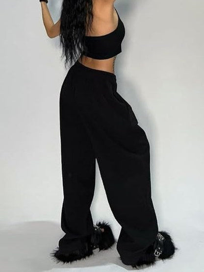 Straight Drawstring Loose Sports Pants