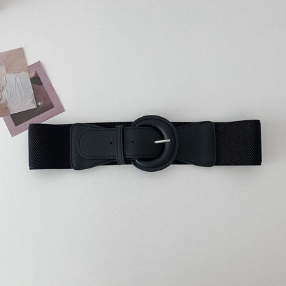 Vintage Black Stretchy Adjustable Wide Waist Belt