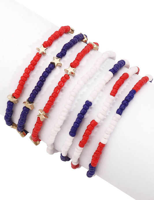 Simple Color Block Layered Beaded Bracelet