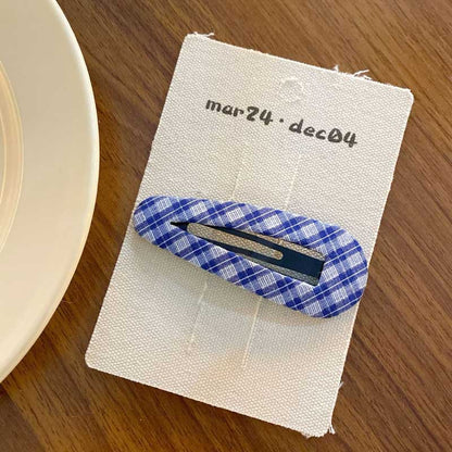Simple Plaid Geometric Cute Hair Clips