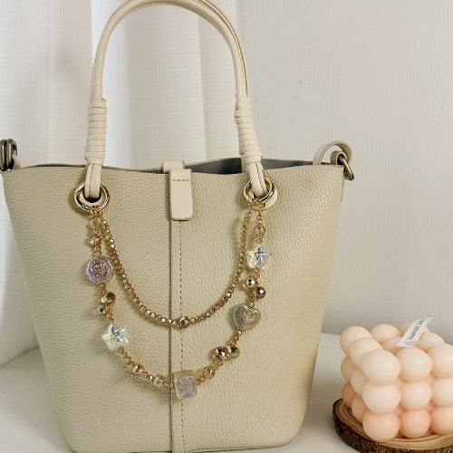 Elegant Double-Layer Crystal Beaded Keychain