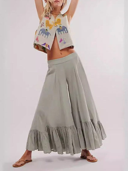 Flare Low Waist Wide Leg Pants