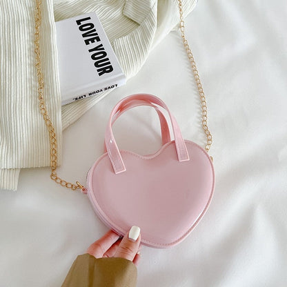 Candy Color Heart Shape Mini Handbag