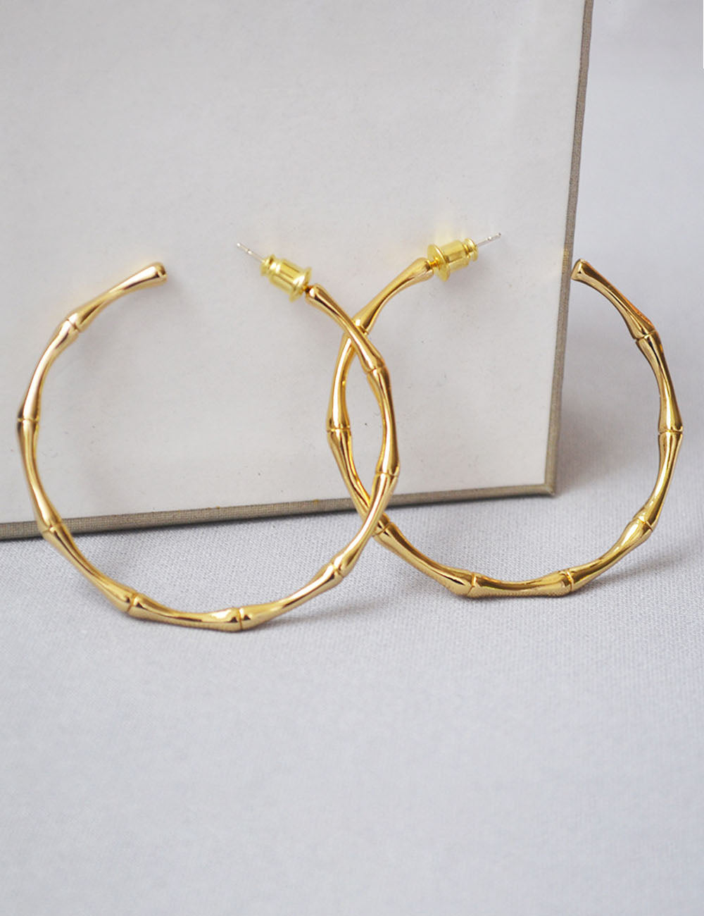 Simple Bamboo Exaggerated Large Hoop Earrings