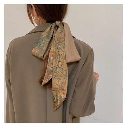 Buddha Printed Hair Scarf Ponytail Holder