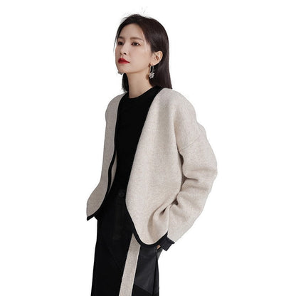 Lace-Up Sweater Coat