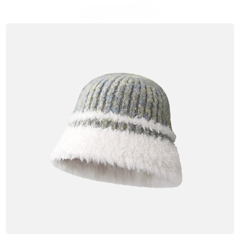 Colorful Striped Simple Plushed Bucket Hat