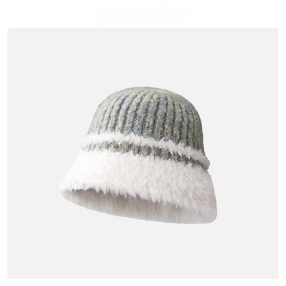 Colorful Striped Simple Plushed Bucket Hat