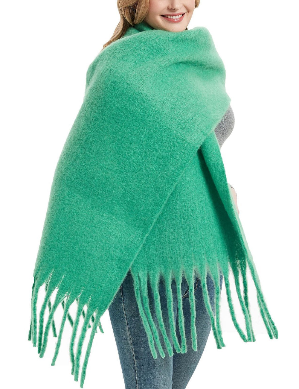 Solid Color Simple Tassel Scarves