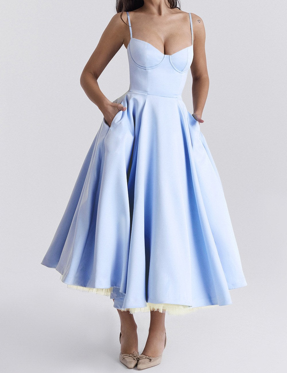 Layered Sweet Spaghetti Puffy Party Dress