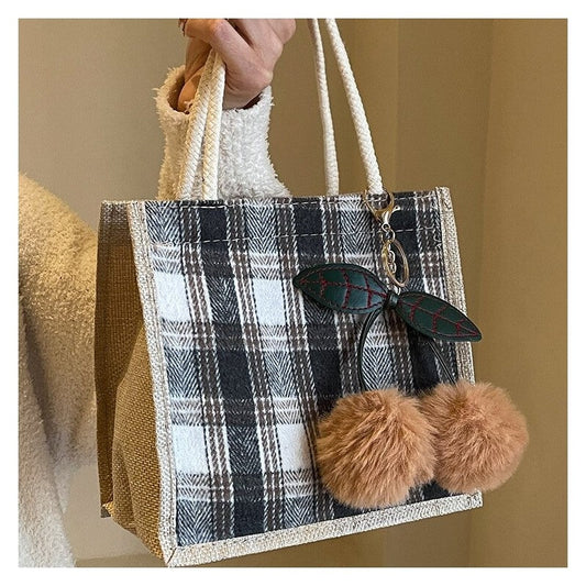 Large Capacity  Handbag With Pendant