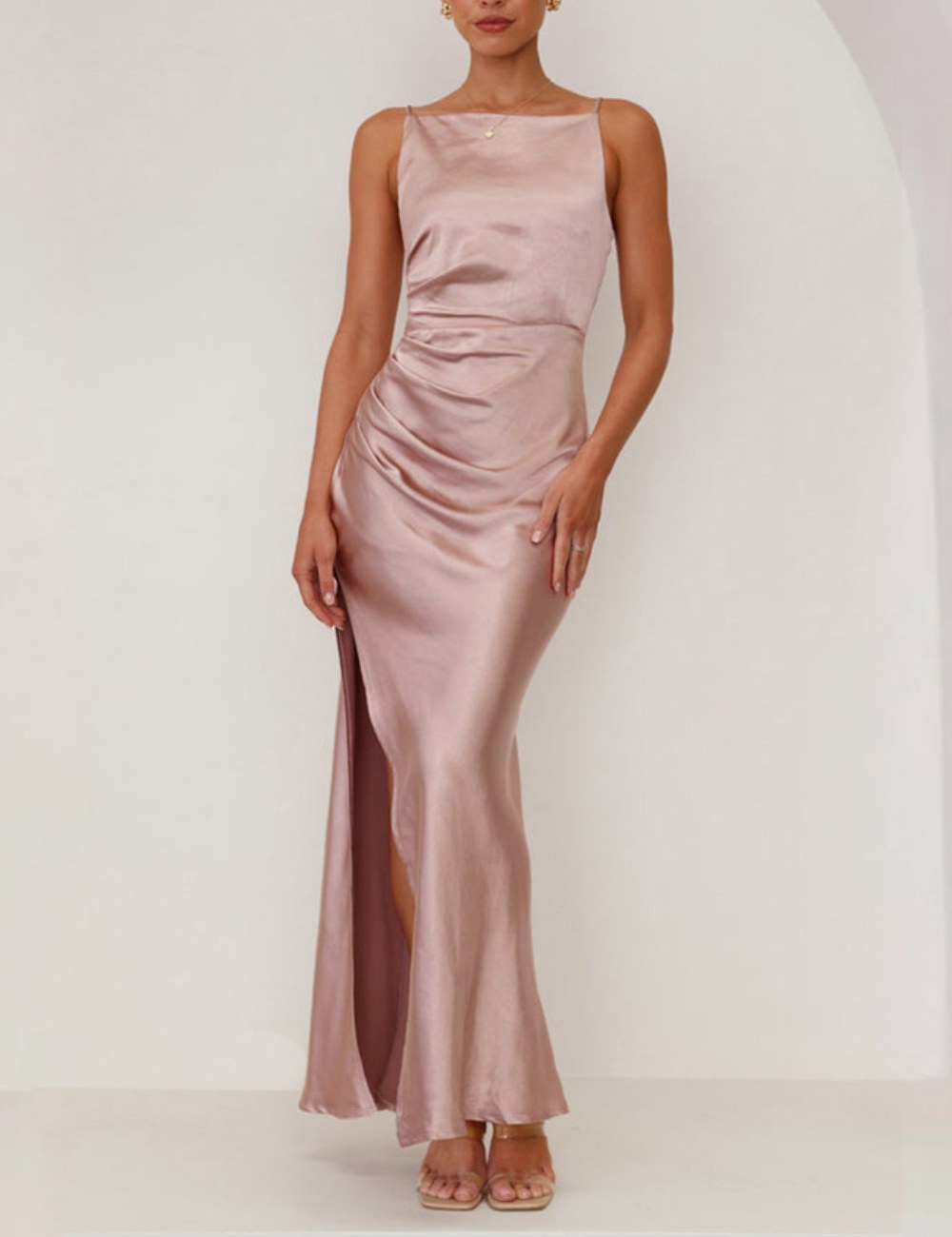 Sexy Backless Split Hip Wrap Maxi Dress