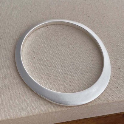 Minimalist Matte Irregular Round Bangle Bracelet
