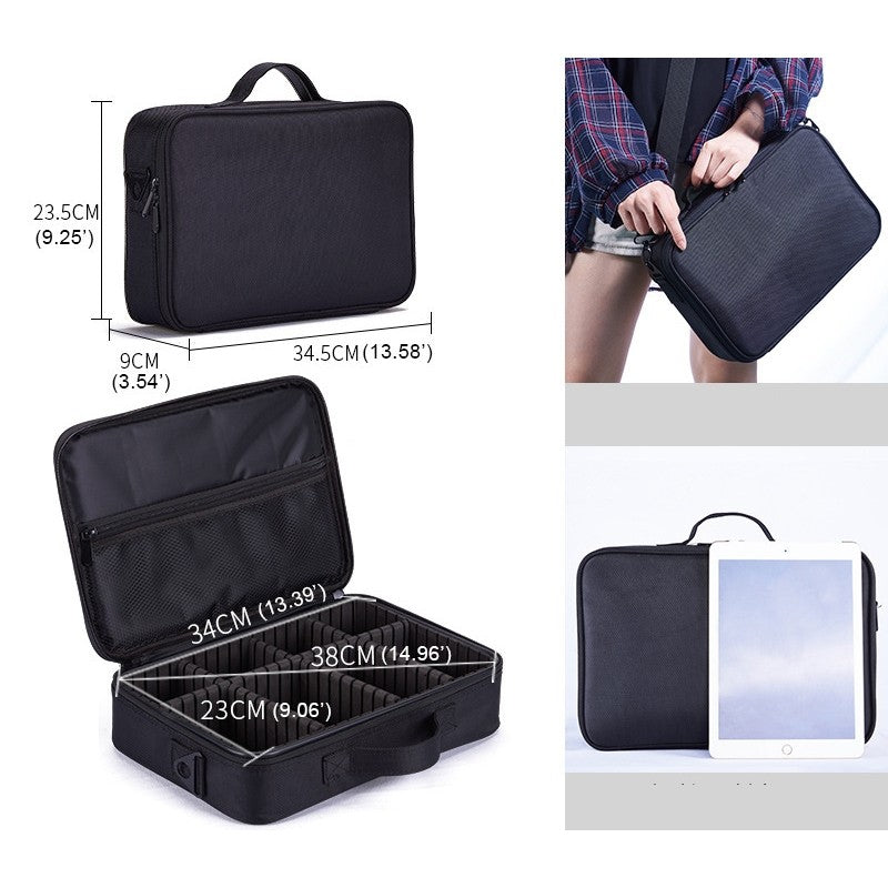 Solid Colour Handheld Makeup Case Bag Multifunctional Travel Portable Bag