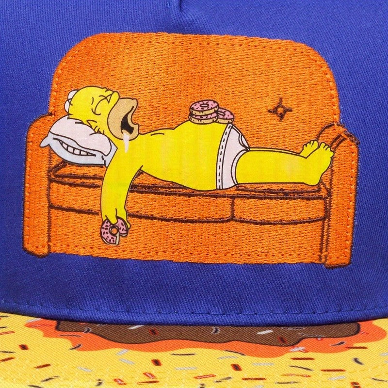 Donut Cutout Embroidered Flat Brim Baseball Cap Unisex Sun Hat