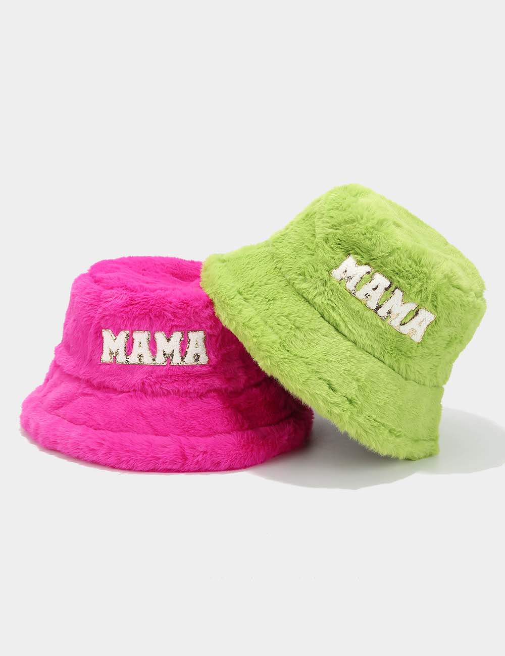 Soft Fuzzy Embroidered Winter Bucket Hat
