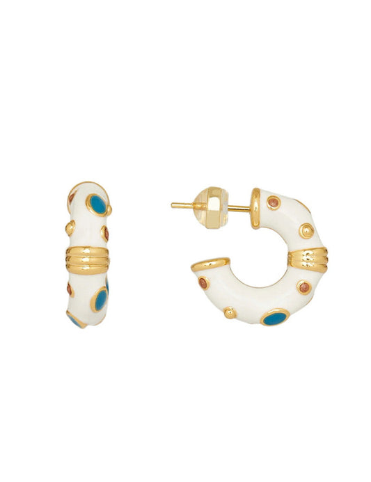 Vintage Enamel Drip Glaze Hoop Earrings