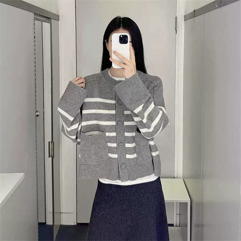 Round Neck Striped Sweater
