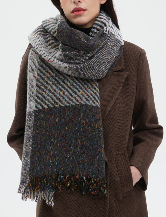 Plaid Contrast Color Vintage Scarves