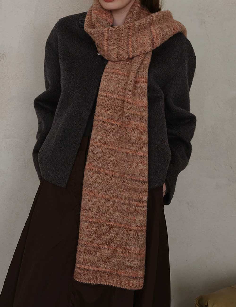 Vintage Winter Wool Blend Knit Warm Scarf