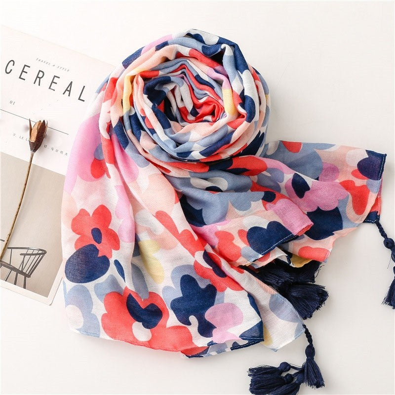 Fashion Camouflage Print Fringed Scarf