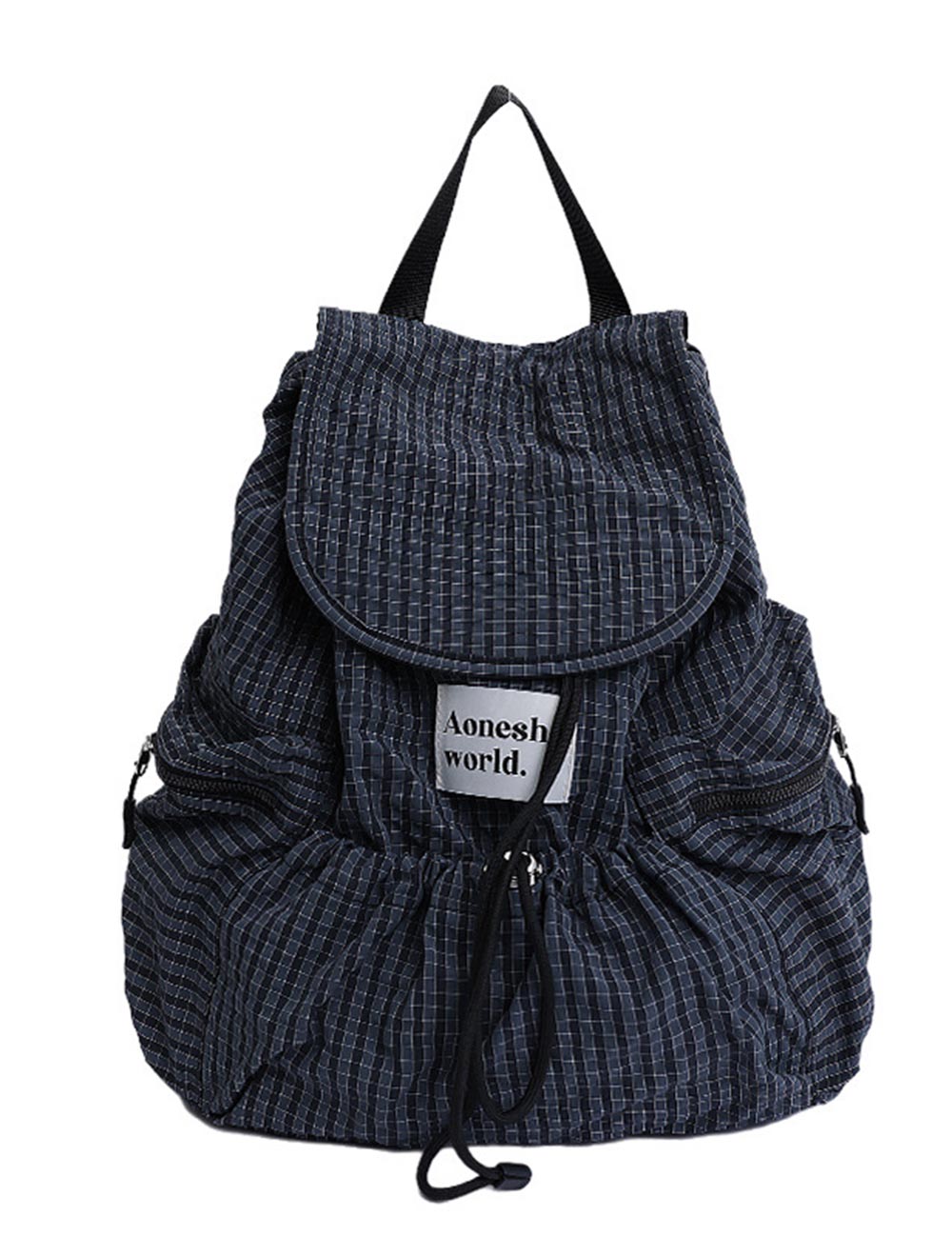 Casual Plaid Drawstring Large Capacity Backpack