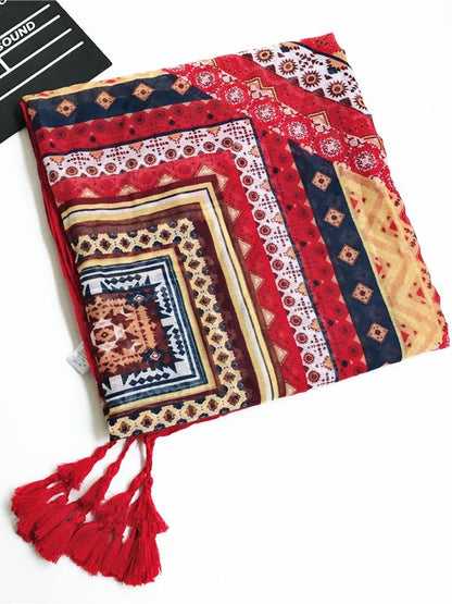 National Flower Printed Shawl Scarf