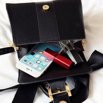 Velvet Bowknot Buckle Handbag