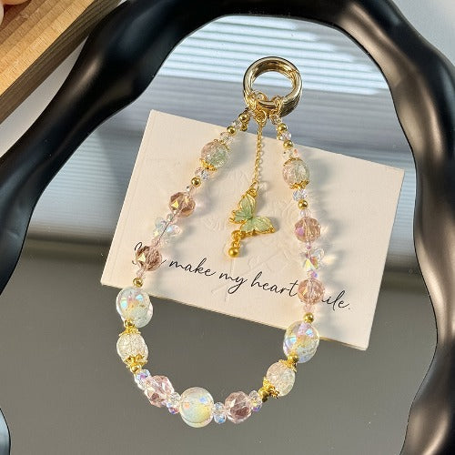 Chic Butterfly Crystal Beaded Charms Keychain