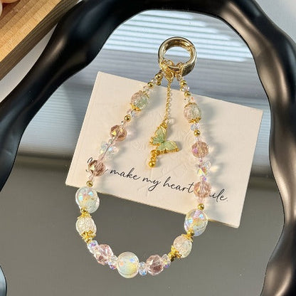 Chic Butterfly Crystal Beaded Charms Keychain