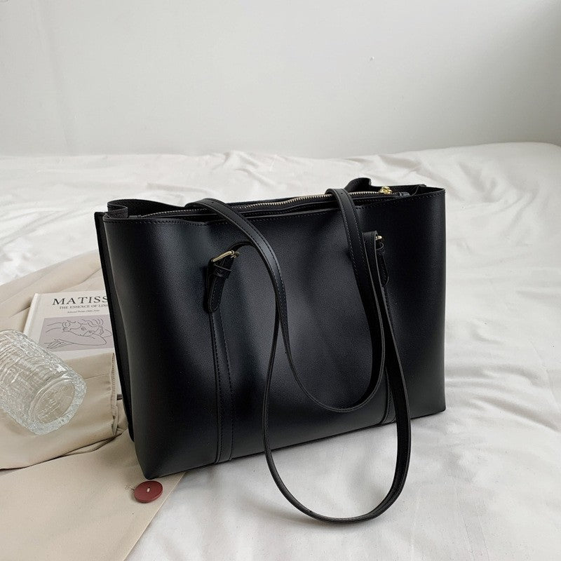 Large Capacity PU Leather Handbag Tote Shoulder Bag